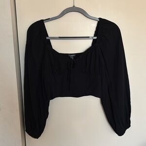 Black Tie Corset Cropped Top